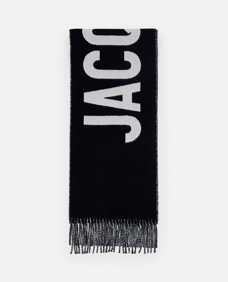 Jacquemus The Brushed Wrap Scarf With Fringed Detail In Black
