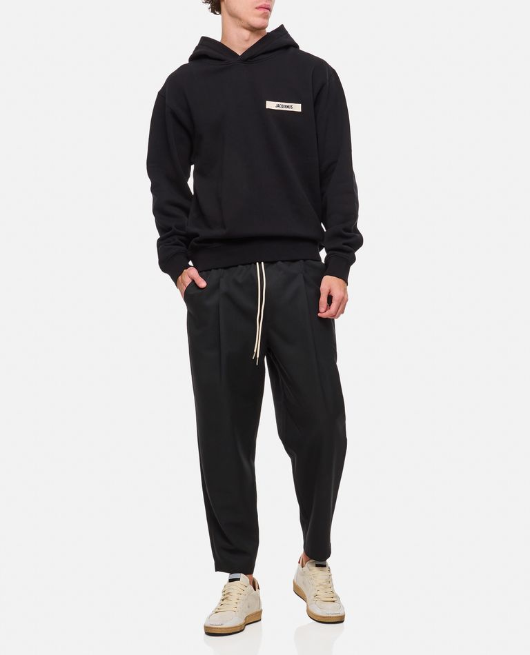 Jacquemus Gros-grain Hoodie In Black