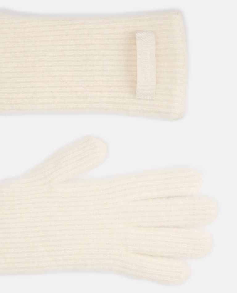 Jacquemus White Grosgrain Wool Gloves In Neutral