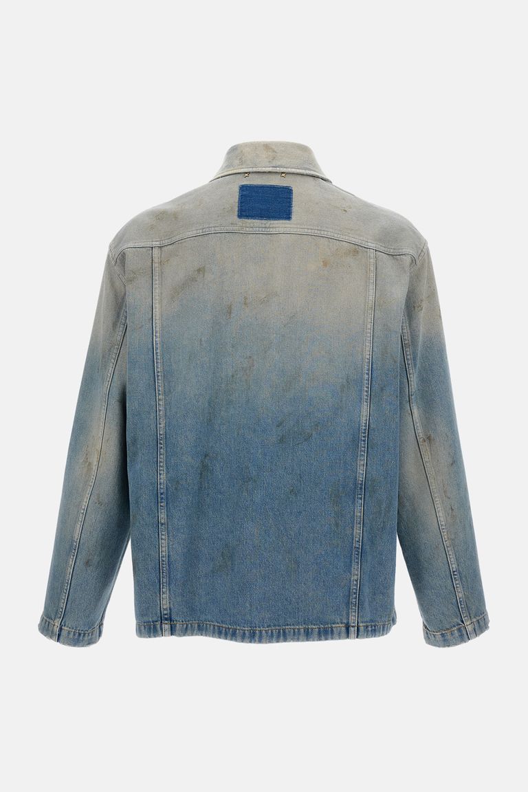 Golden Goose 'mackenzie' Denim Jacket Featuring Faded Effect In Blue