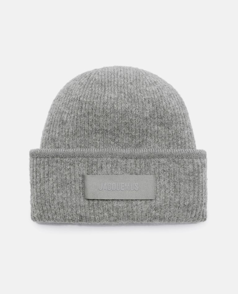Jacquemus Le Bonnet Knit Wool-blend Beanie In Gray