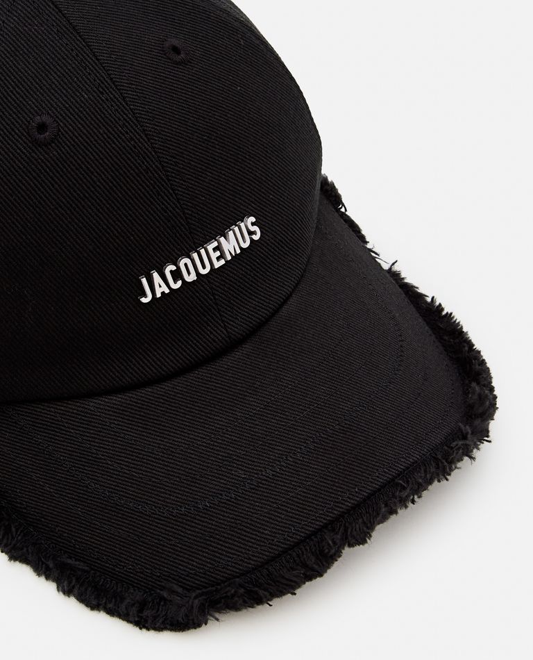 Jacquemus 'le Casquette Artichaut' Black Baseball Cap With Drawstring In Black