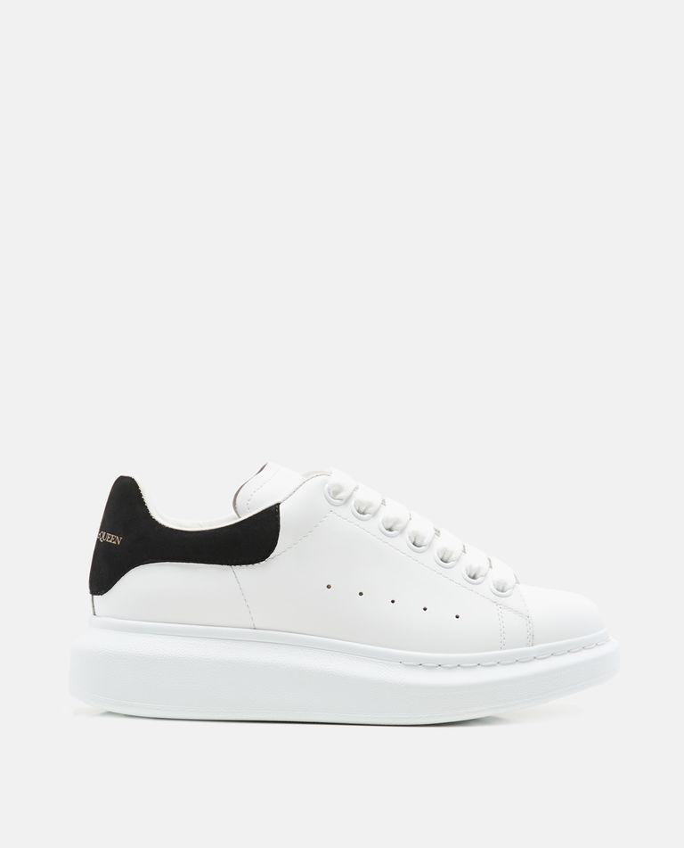 Alexander Mcqueen Oversize Sneakers In White And Beige Calf Leather In White