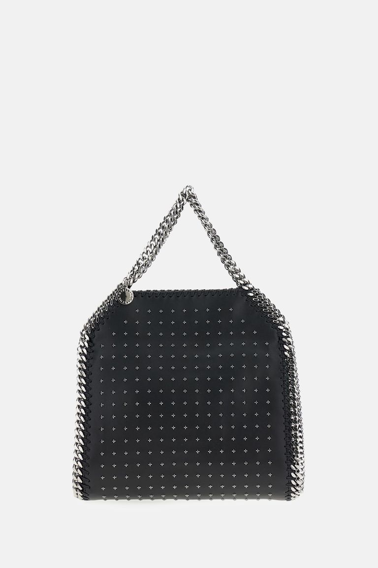 Stella Mccartney Falabella Studded Chain-trim Vegan Leather Tote Bag In Black