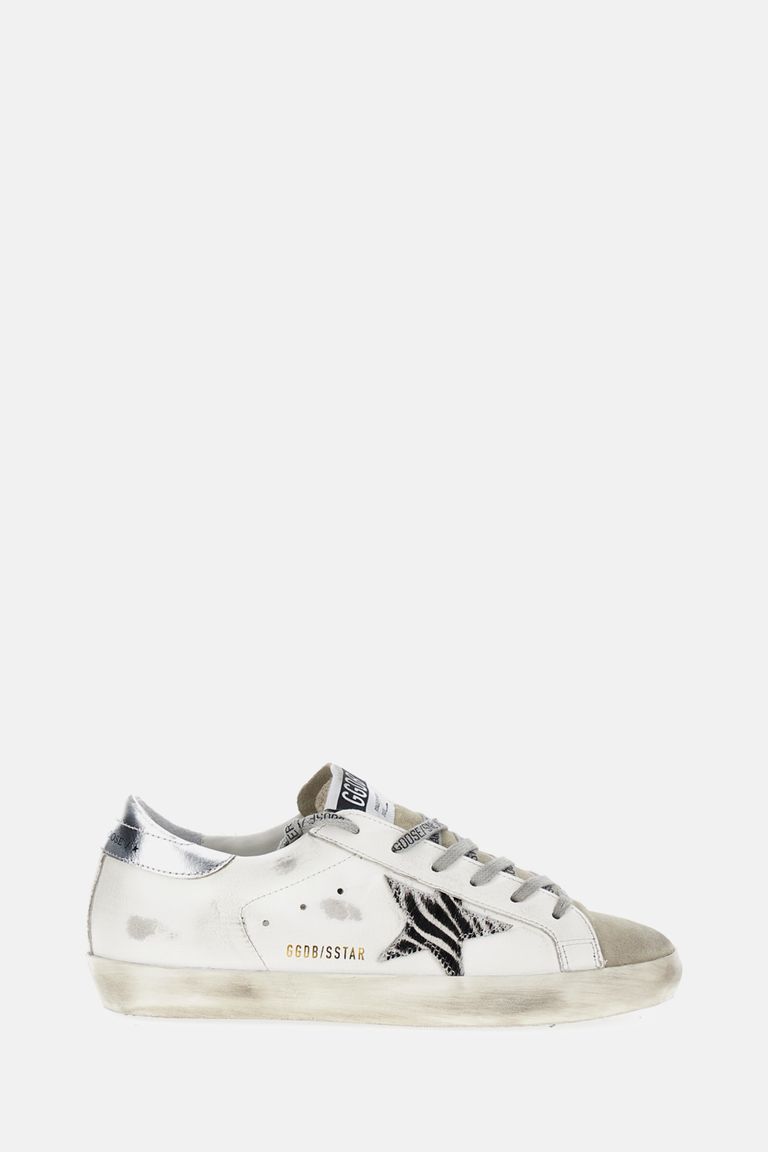 Golden Goose Deluxe Brand White Leather Super Star Classic Sneakers In White