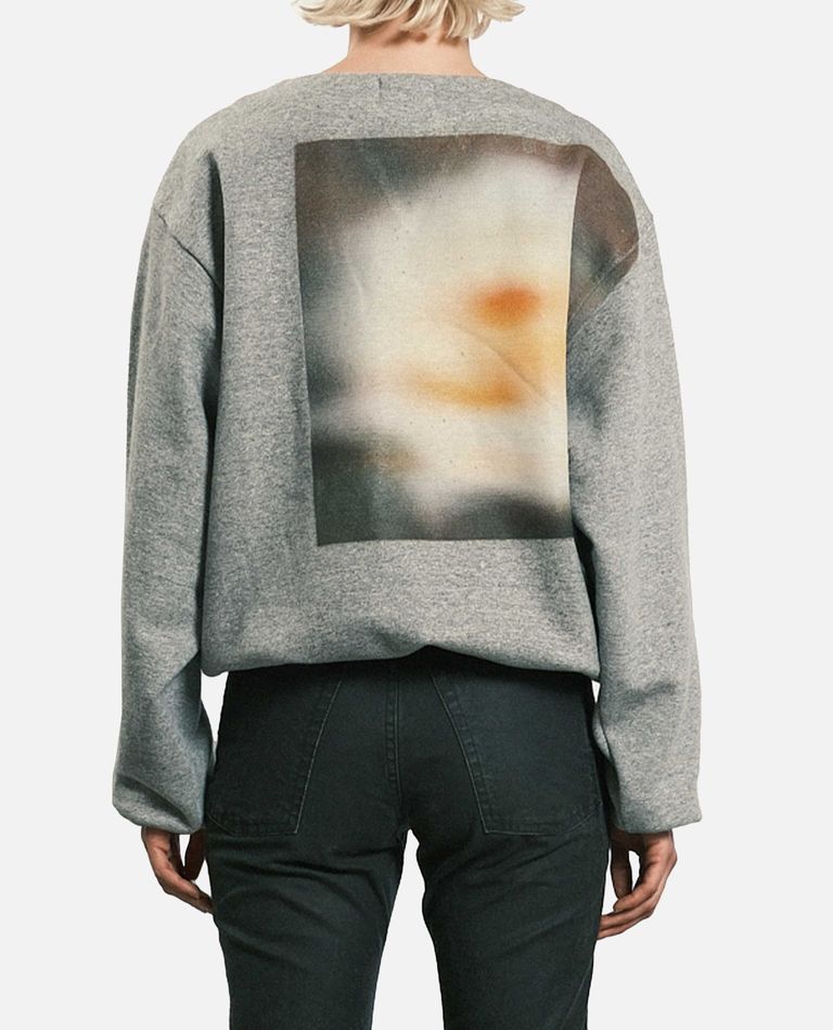 Tanaka Relaxed Fit Crewneck Sweatshirt With Distinctive Artwork In Gray