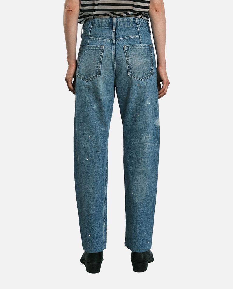 Tanaka Straight Jean Trousers With Faded Blue Wash In Blue