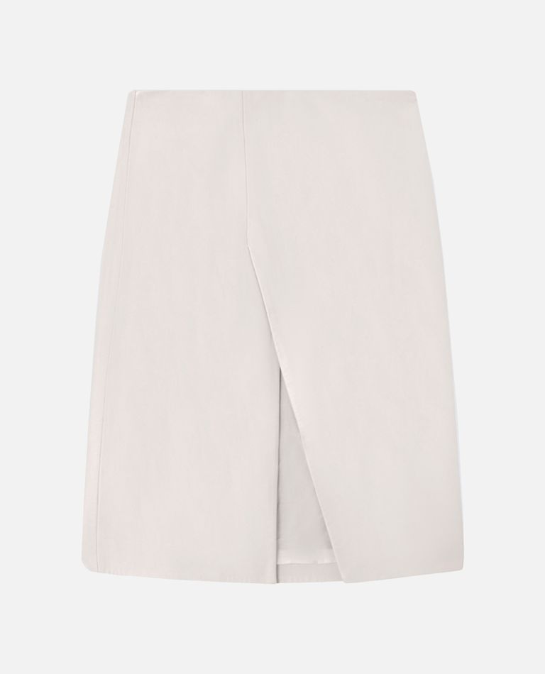 Loulou De Saison Leather Slit Skirt In Neutral