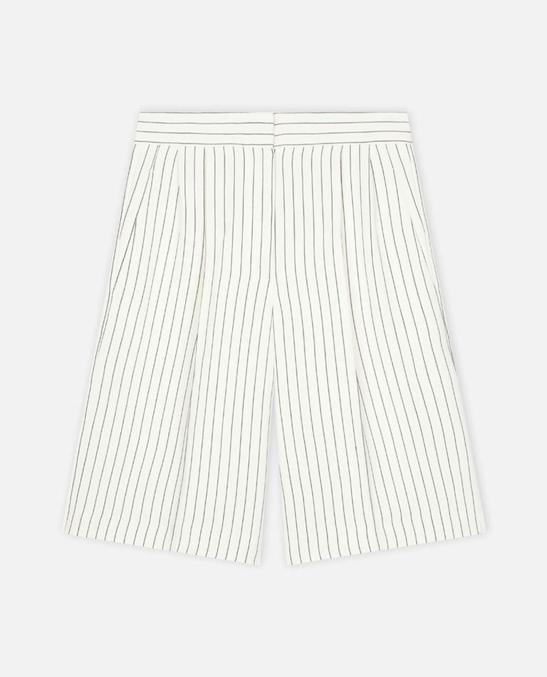 Loulou De Saison Tailored Linen Bermuda Shorts In White