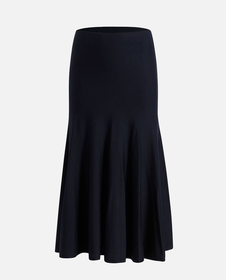 Khaite Mayu Knitted Wool Blend Midi Skirt
