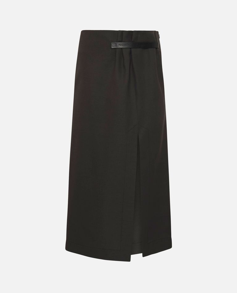 Jw Anderson Strap Detail Slit Skirt In Black