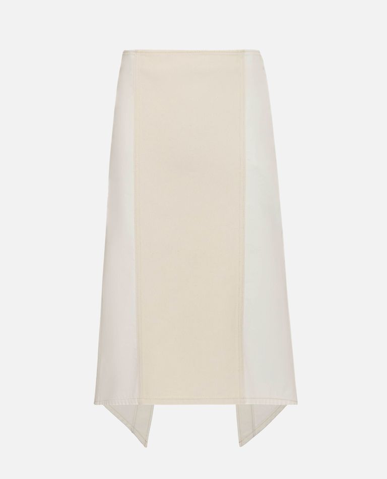 Jw Anderson J. W. Anderson Layered Midi Skirt With Unique Split Detail In Neutral