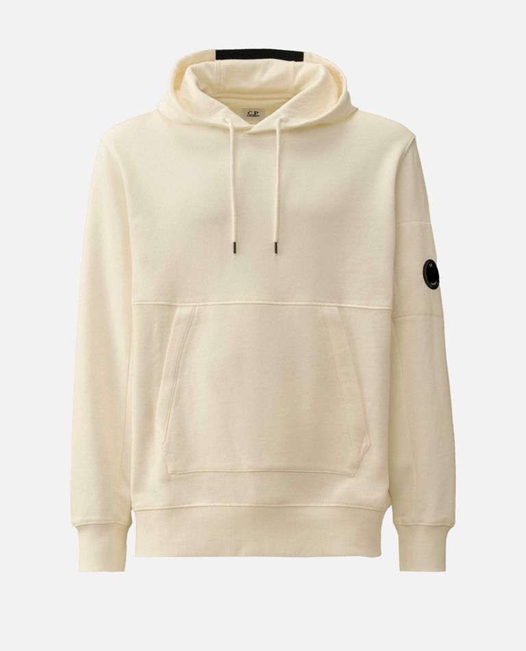 C.p. Company Diagonal Raised Fleece Hooded Sweatshirt In Neutral