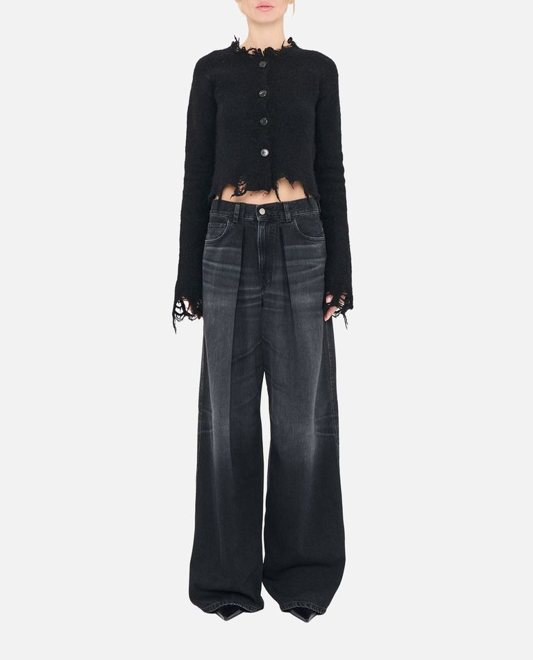 Haikure Black Jeans With Belt Loops And Logo Patch On The Rear In Black
