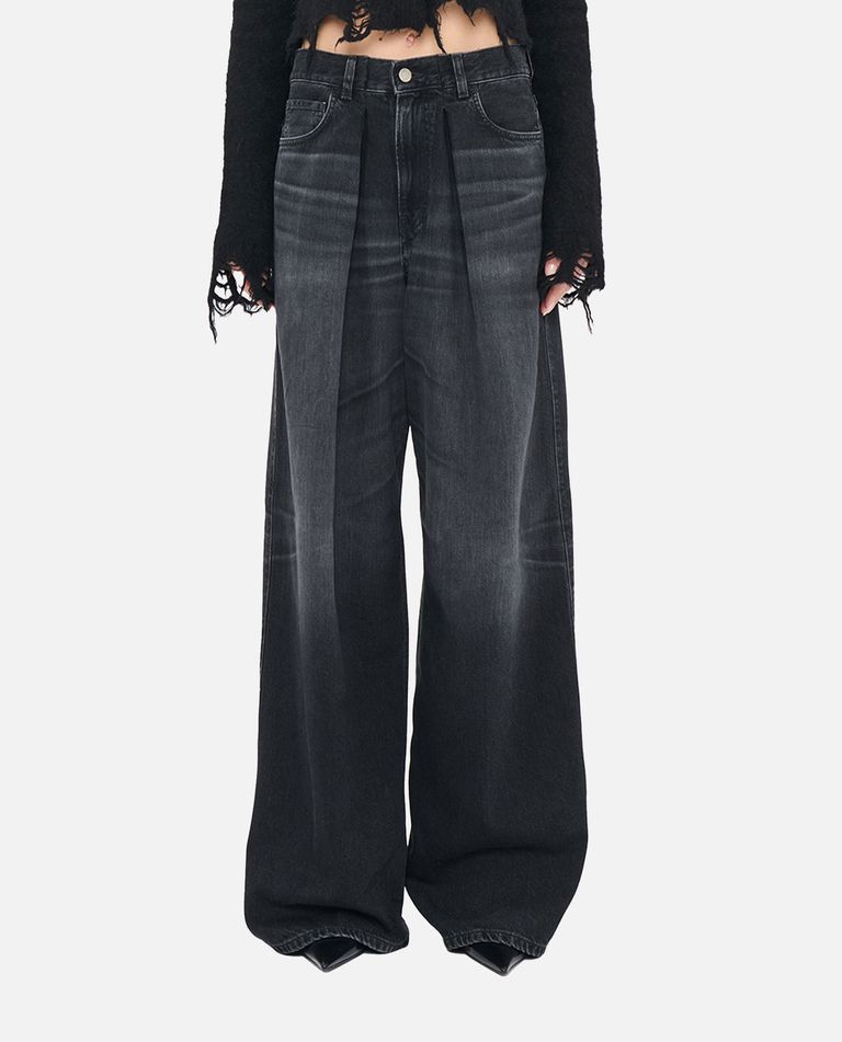 Haikure Black Jeans With Belt Loops And Logo Patch On The Rear In Black