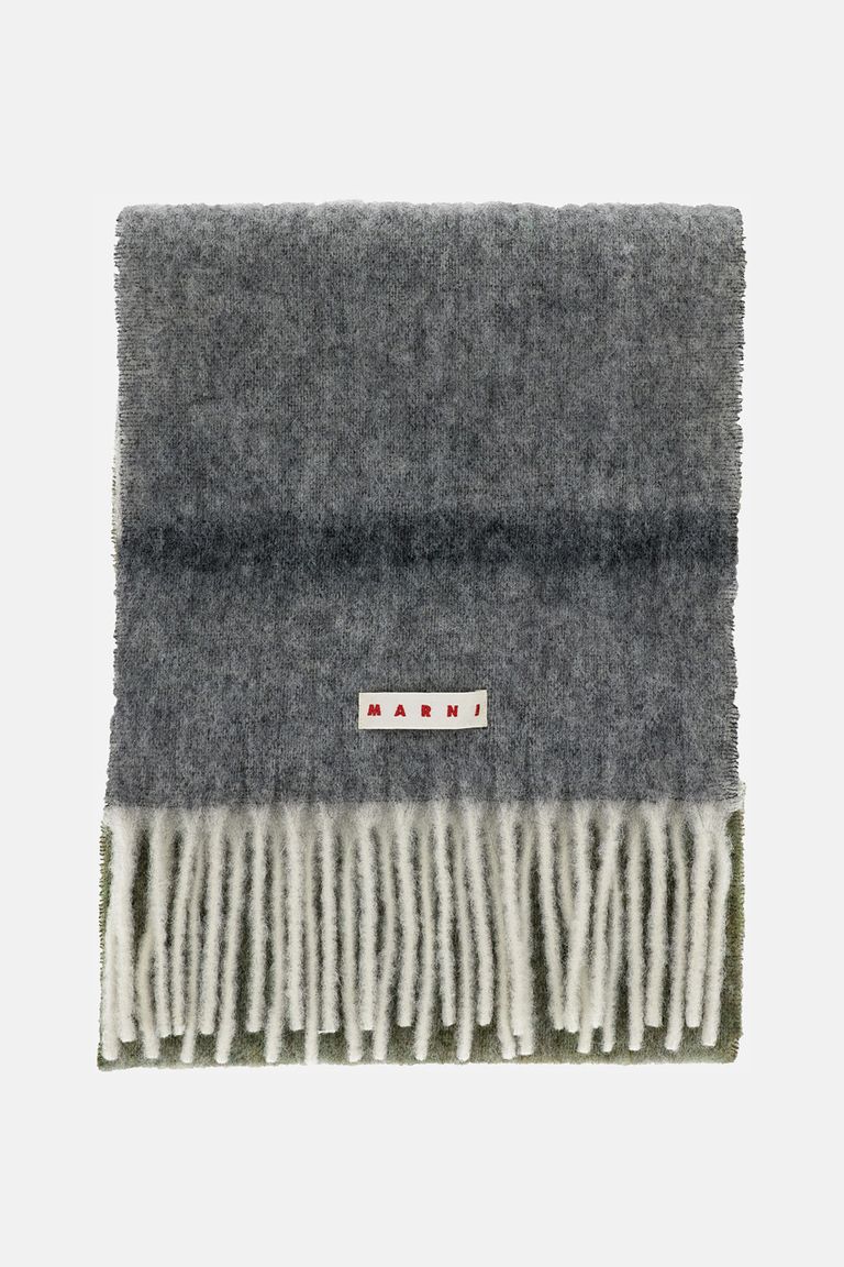 STRIPED BRUSHED ALPACA MOHAIR SCARF for Women - Marni sale