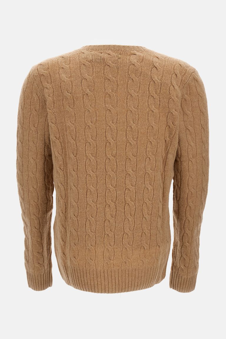 Polo Ralph Lauren Cable-knit Cashmere Blend Sweater With Logo Embroidery