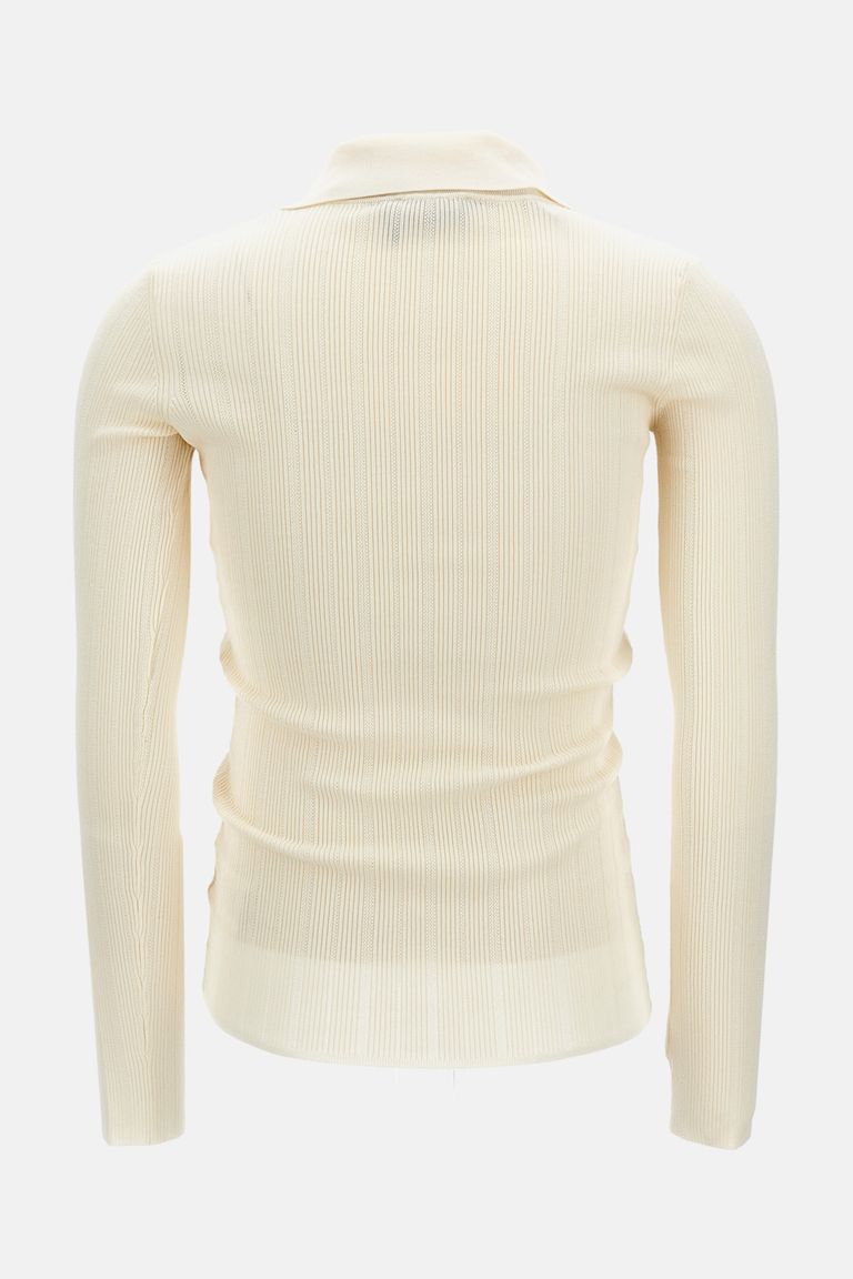 Elisabetta Franchi Chain-detail Ribbed Sweater In Neutral