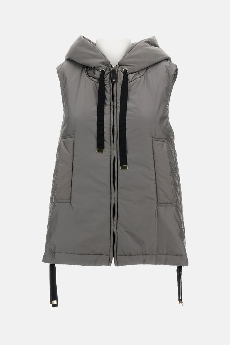 Max Mara The Cube Greengo Zip-up Drawstring Gilet In Gray