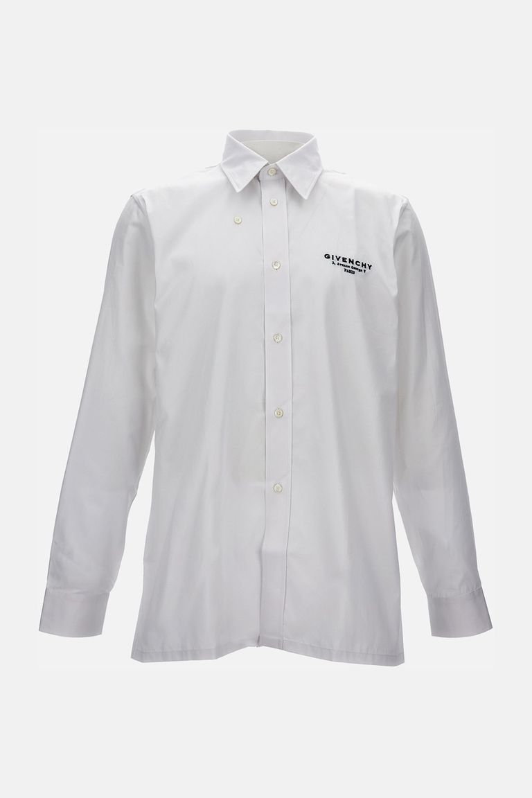 Givenchy Classic Fit Shirt With Logo Print Clothing In White