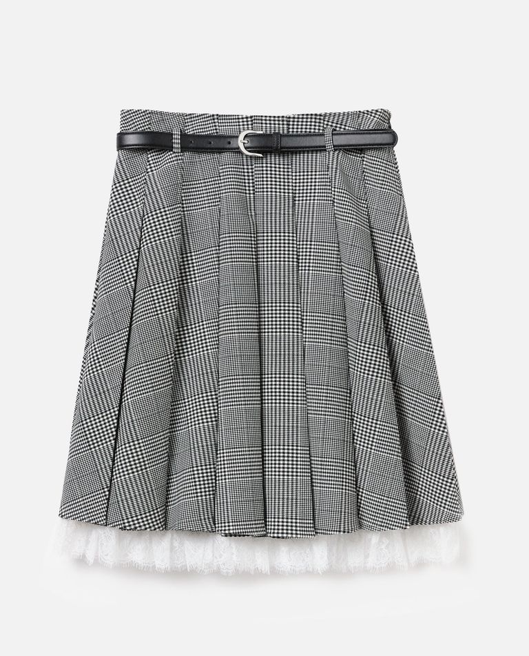 PRINCE OF WALES CHECK PLEATED MIDI SKIRT for Women - Self