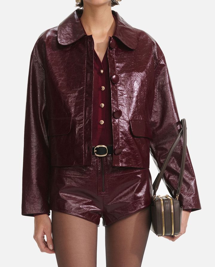 Self-Portrait - BURGUNDY LEATHER JACKET_2