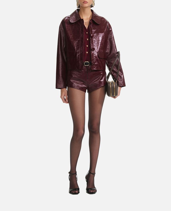 Self-Portrait - BURGUNDY LEATHER JACKET_3