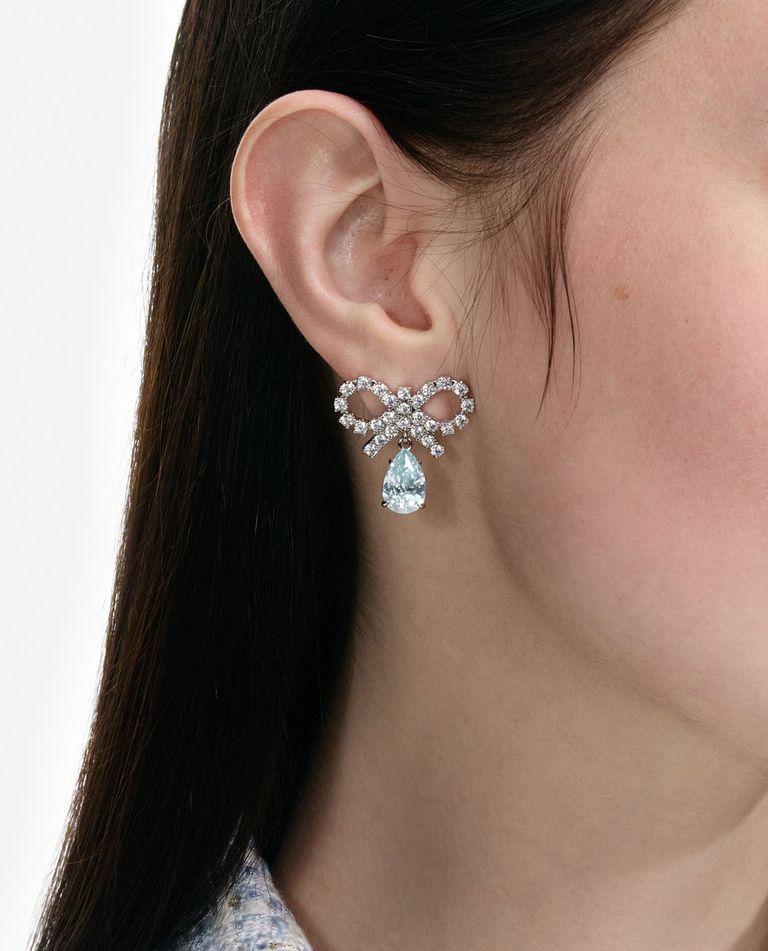 ピアス SELF PORTRAIT MICRO BOW BLUE DROPLET EARRINGS MICRO BOW BLUE DROPLET EARRINGS for Women - Self-Portrait