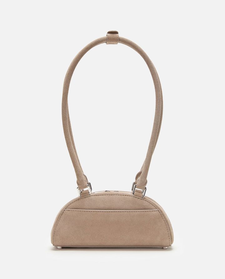 Self-Portrait - GREY SUEDE MINI SHOULDER BAG WITH CHARM_4