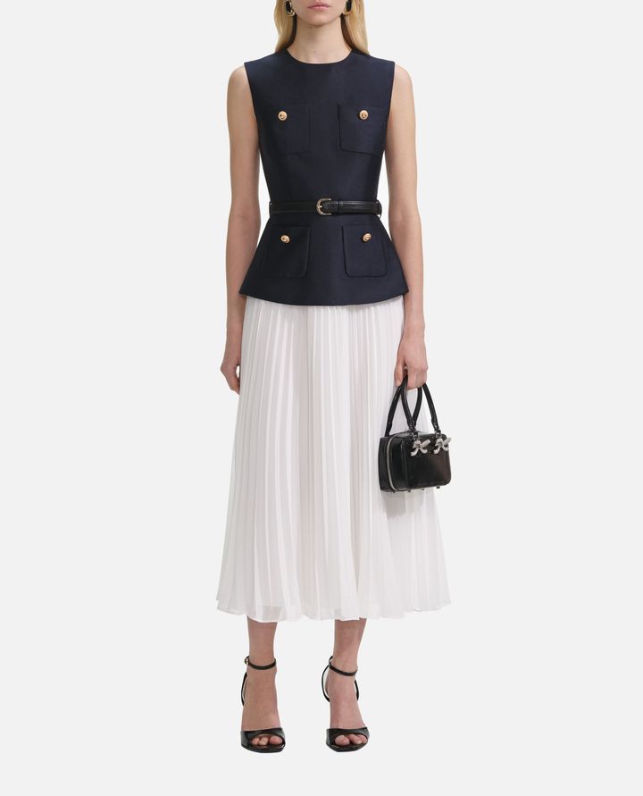 Self-Portrait - NAVY TAFFETA MIDI DRESS_2