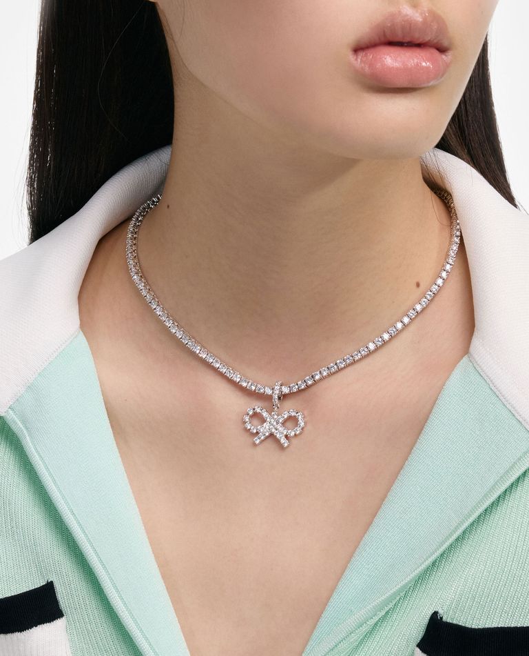 【SELF PORTRAIT】クリスタルボウテニスネックレス/関税送料込 CRYSTAL BOW TENNIS NECKLACE for Women - Self-Portrait | Biffi