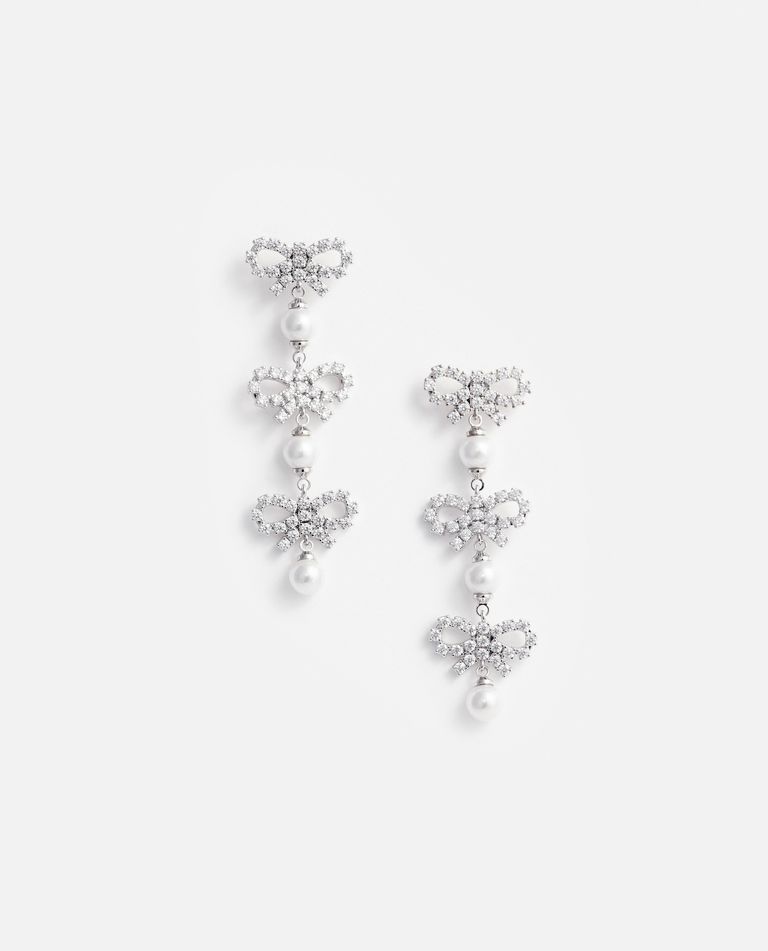 MICRO BOW PEARL TIERED EARRINGS for Women - Self-Portrait