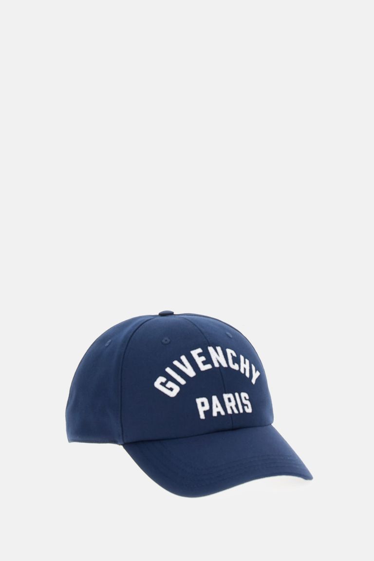 Givenchy Embroidered Cap With Curved Brim And Metal Buckle In Blue