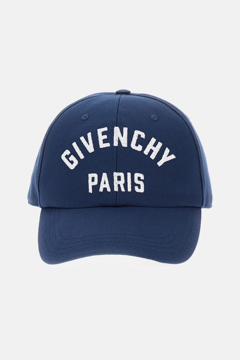 Givenchy Embroidered Cap With Curved Brim And Metal Buckle In Blue