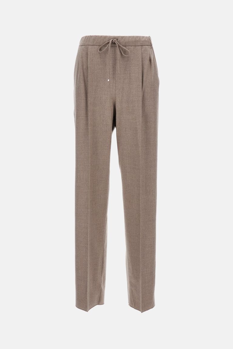 Max Mara Dove Grey Cashmere Trousers In Brown