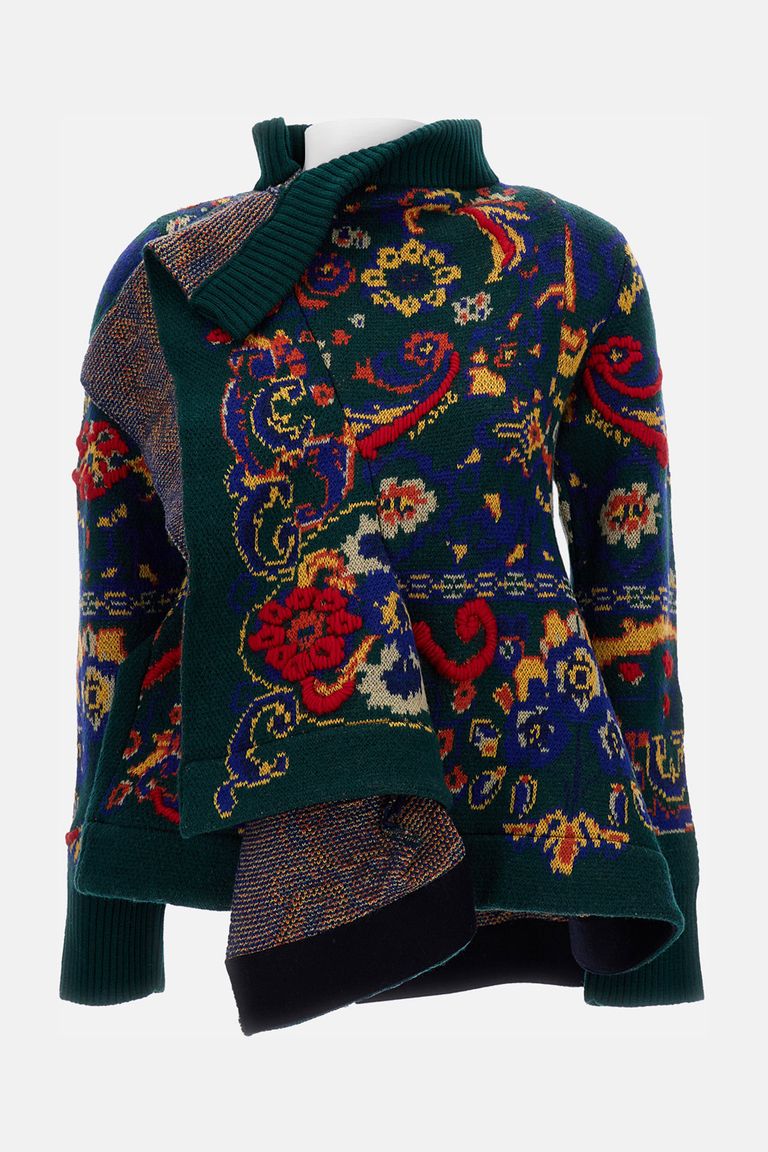 Sacai Floral Jacquard Knit In Multi