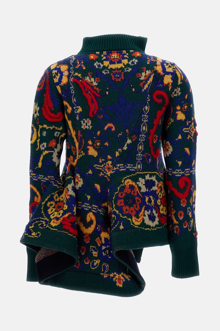 Sacai Floral Jacquard Knit In Multi