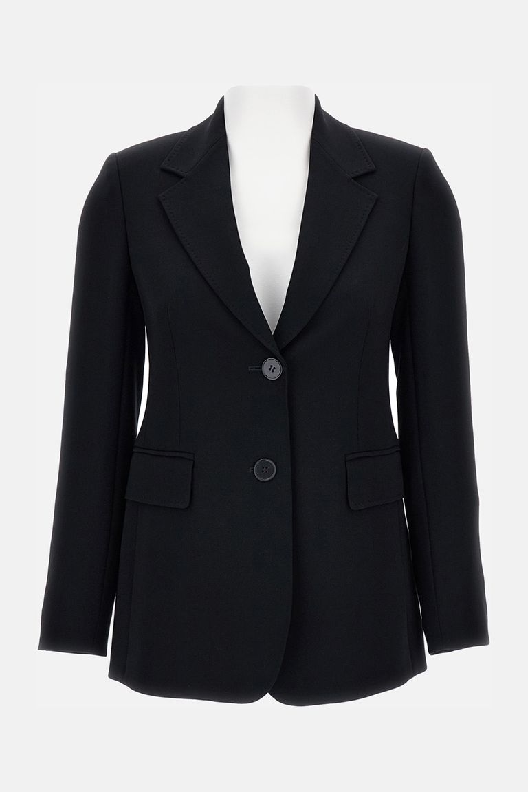 スーツ MAX MARA STUDIO Women Suit Jackets LINZ 327 001 BLACK Single-breasted cady blazer, black | 