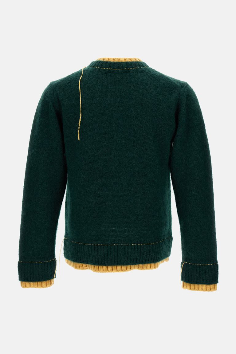 Black Sponge Sweat x Nylon Twill Pullover Sweatshirt by