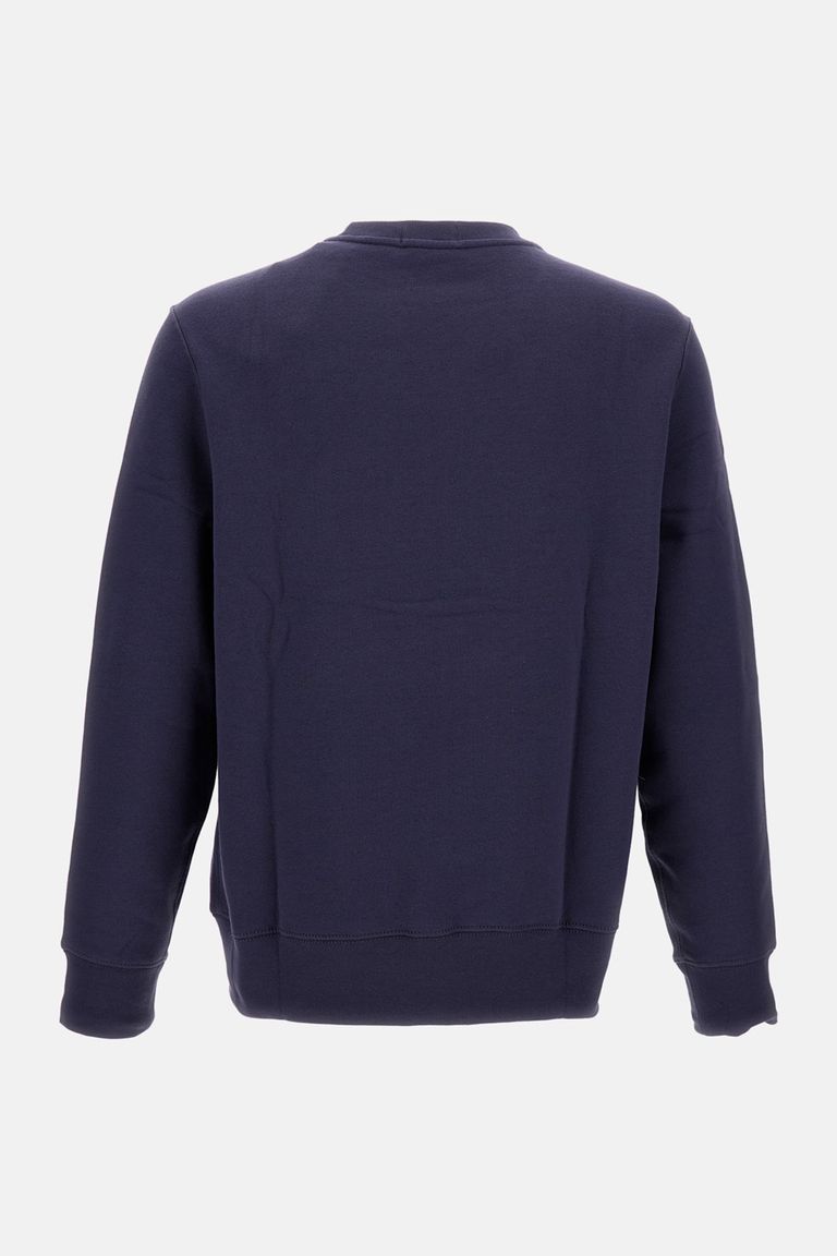 Polo Ralph Lauren Navy Blue Cotton Blend Sweatshirt With Iconic Bear Logo In Blue