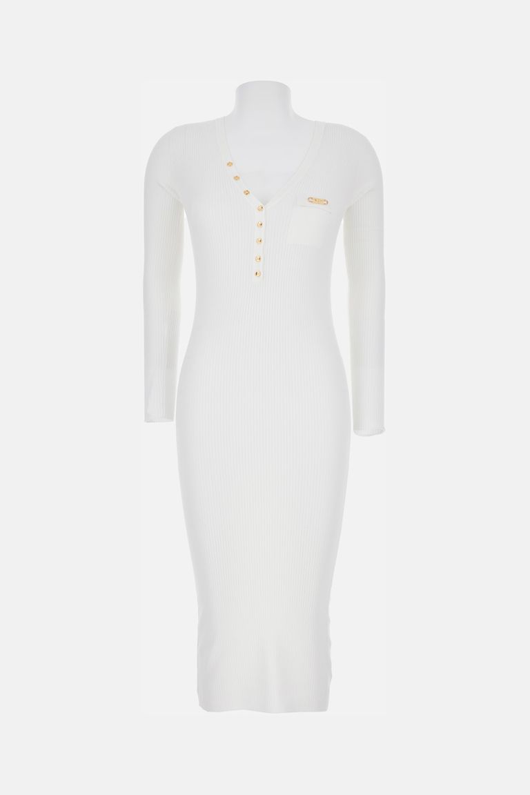 Elisabetta Franchi Midi Dress In White