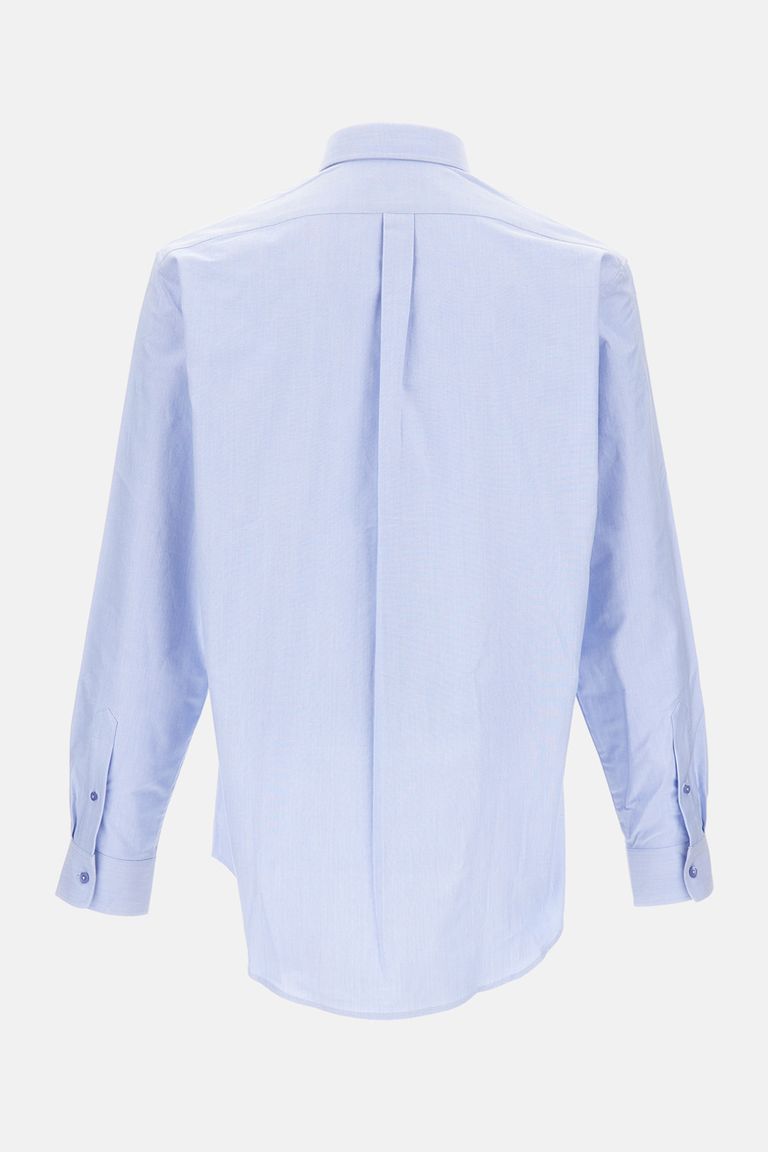 Givenchy Embroidered Logo Long-sleeved Shirt In Blue