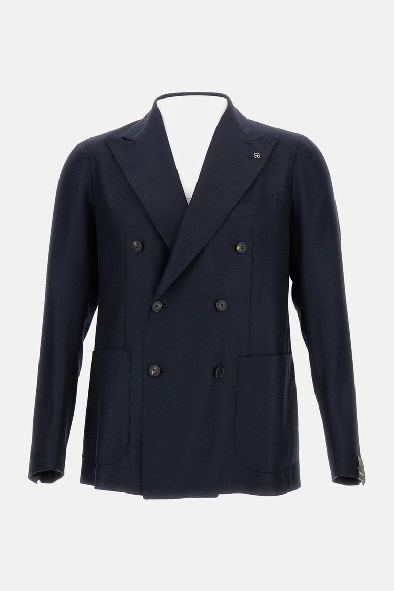 Tagliatore Double-breasted Patch-pocket Blazer In Blue