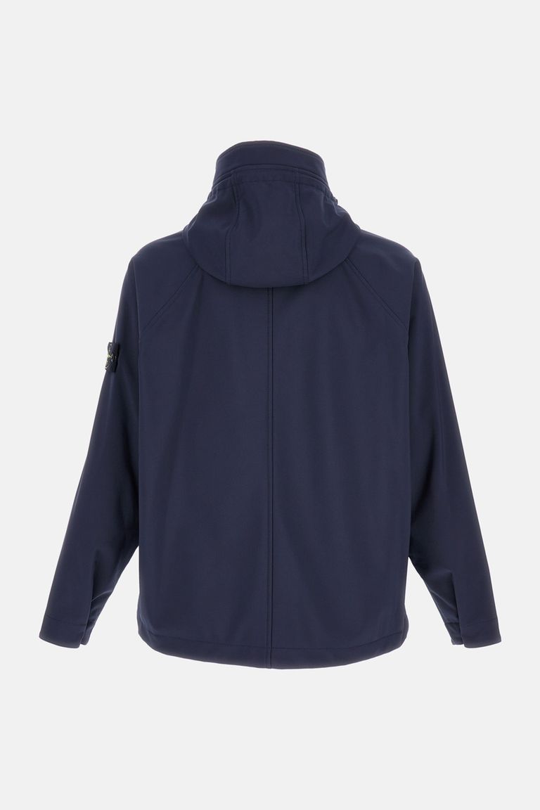 Stone Island Recycled Polyester Waterproof Jacket With Hood In Blue