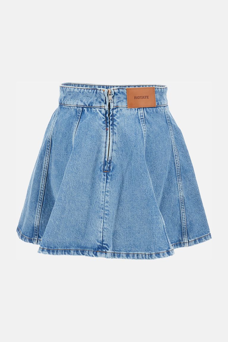 Rotate Birger Christensen Denim Skirt In Blue