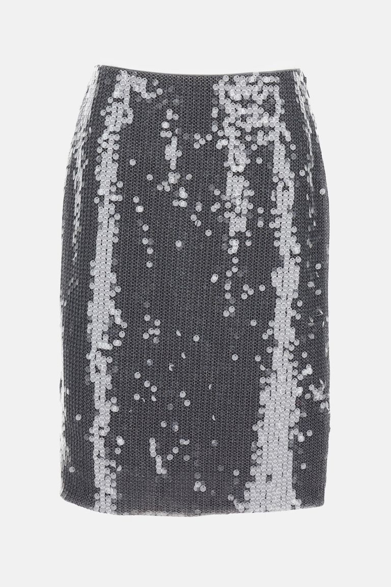 Rotate Birger Christensen Midi Skirt In Gray