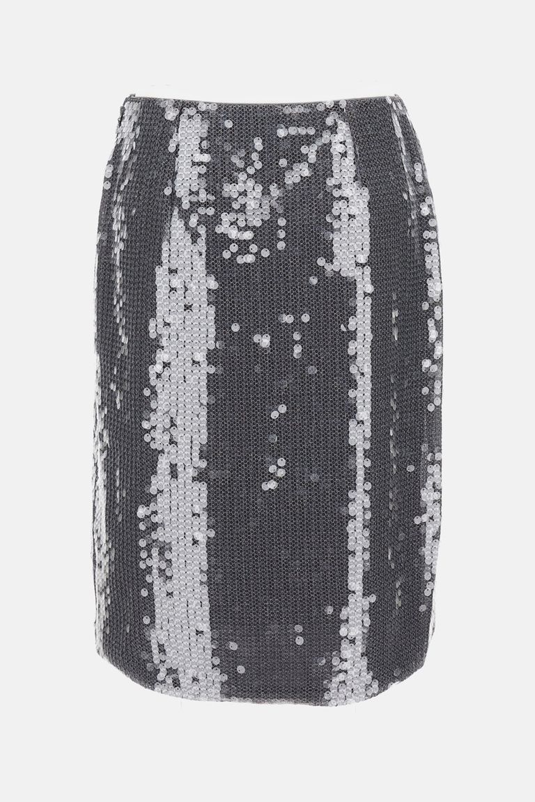 Rotate Birger Christensen Midi Skirt In Gray