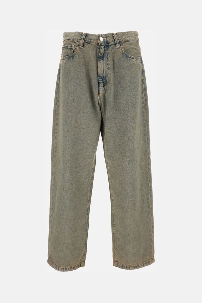 Carhartt Wip Melange Light Blue Denim Landon Pant In Gray