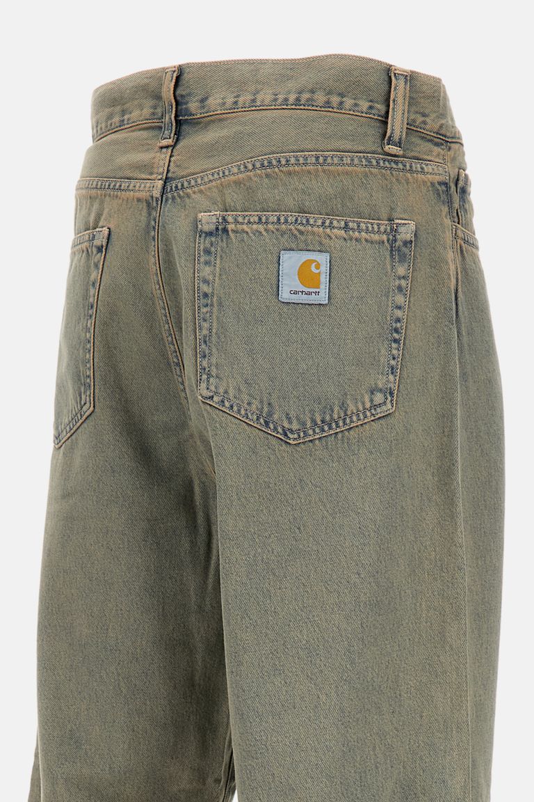 Carhartt Wip Melange Light Blue Denim Landon Pant In Gray