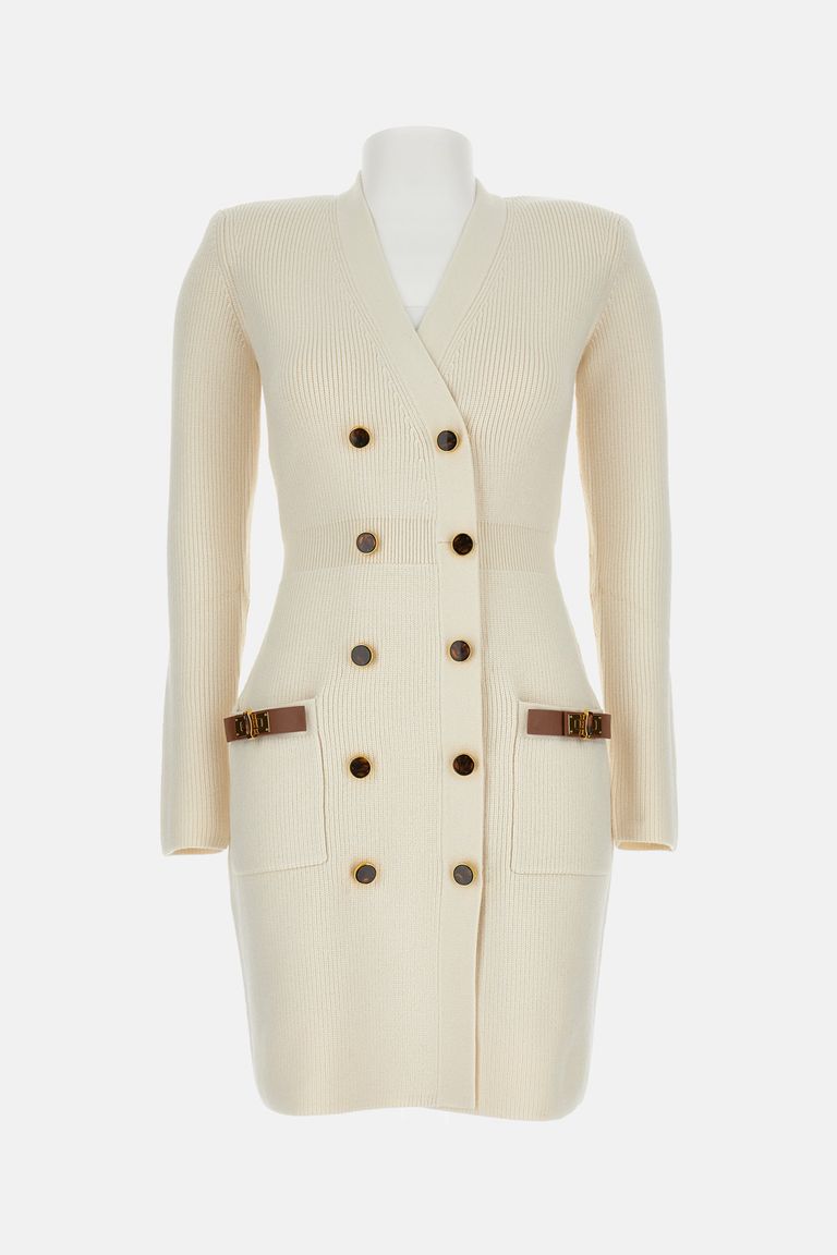 Elisabetta Franchi Mini Dress In White